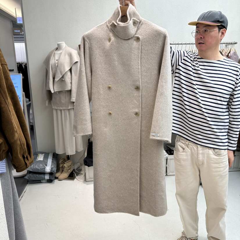 HUMMING BIRD韓國直郵㊣女士新款25秋冬人氣中長款大衣含腰帶HUMMING BIRD中長款大衣