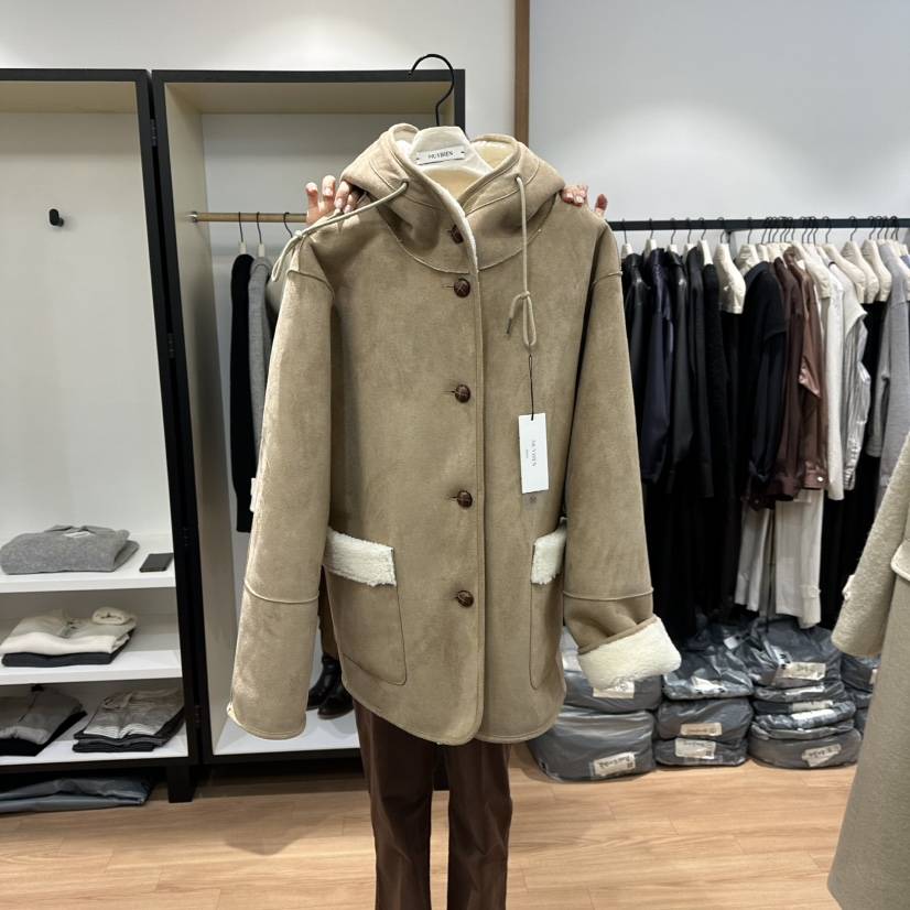 MUYBIEN東大門㊣代購女士新品真品人氣休閑25秋冬中長款大衣MUYBIEN中長款大衣