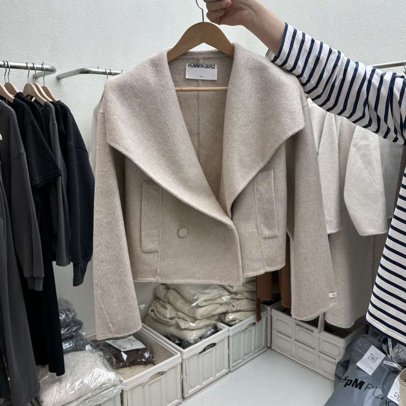 HUMMING BIRD東大門㊣實拍女士新品人氣時尚休閑25秋冬短款大衣HUMMING BIRD短款大衣