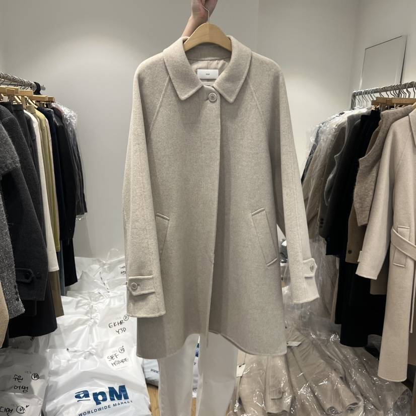 OUR-A韓國代購㊣女裝新品熱賣職業人氣中長款大衣手工制作OUR-A中長款大衣