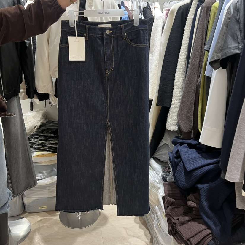 LOVE SOME韓國直郵㊣女士新品休閑熱賣人氣長裙不褪色開衩LOVE SOME長裙