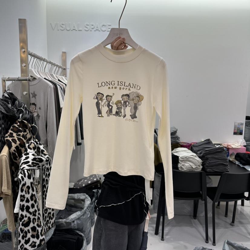VISUAL SPACE東大門㊣實拍女士新品時尚真品職業推薦長袖T恤VISUAL SPACE長袖T恤