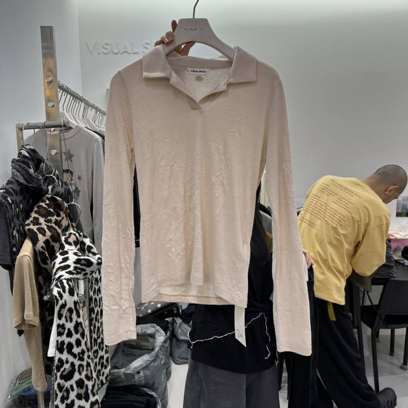 VISUAL SPACE東大門㊣代購女士新款25秋冬時尚職業長袖T恤VISUAL SPACE長袖T恤