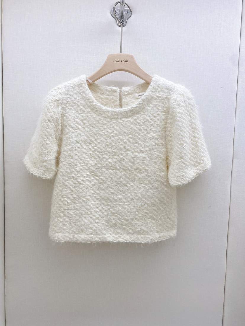 NINESQUARED韓國代購㊣女裝新款休閑熱賣人氣25秋冬針織衫泡泡袖LOVE ROSIE針織衫