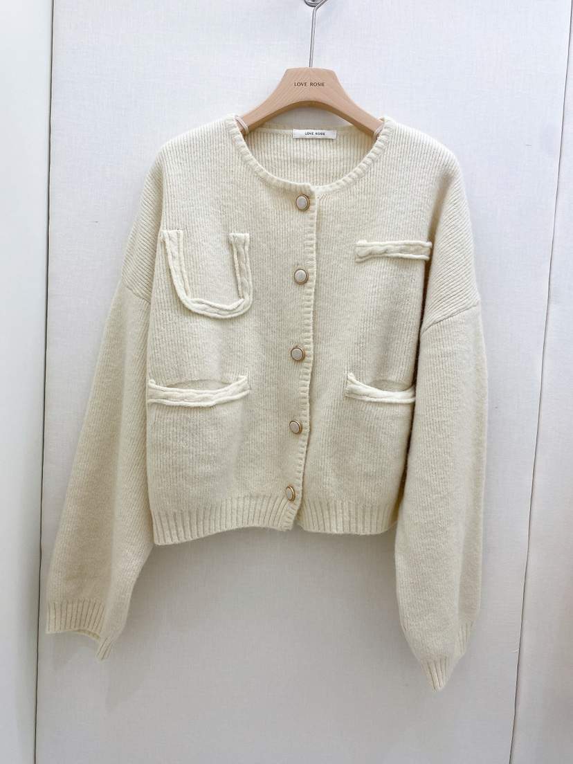 NINESQUARED韓國直郵㊣女裝新款真品人氣25秋冬推薦針織衫開衫LOVE ROSIE針織衫