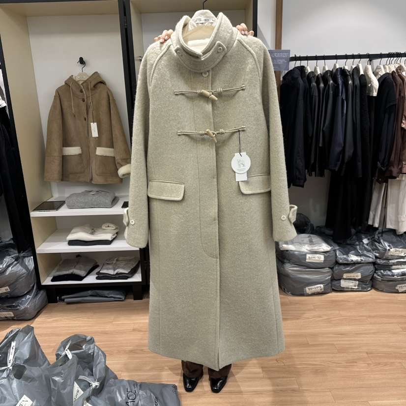 MUYBIEN韓國直郵㊣女裝新品人氣熱賣休閑時尚推薦中長款大衣MUYBIEN中長款大衣