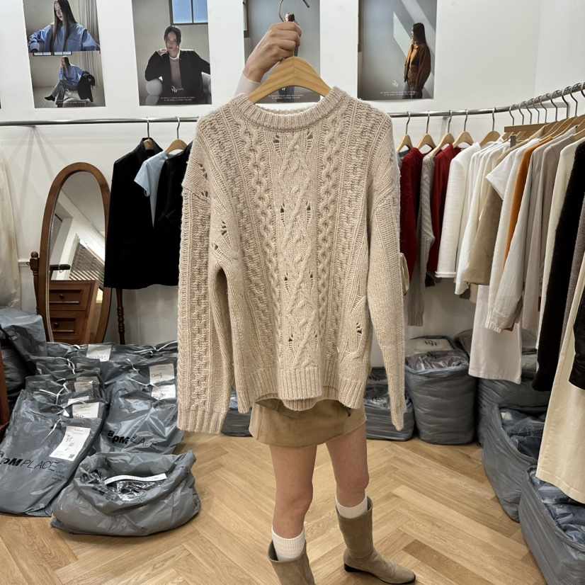 NOWHERE韓國直郵㊣女士新品職業人氣時尚25秋冬真品熱賣針織衫NOWHERE針織衫