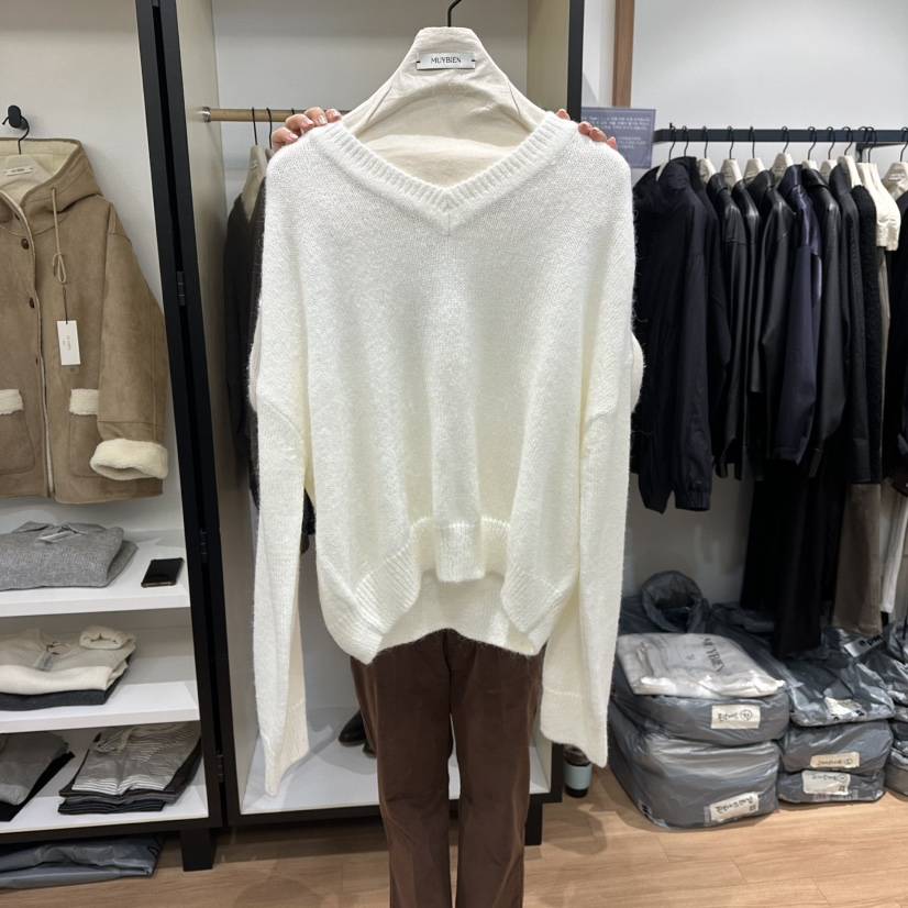 MUYBIEN東大門㊣直郵女士新品真品人氣休閑時尚25秋冬針織衫V領MUYBIEN針織衫
