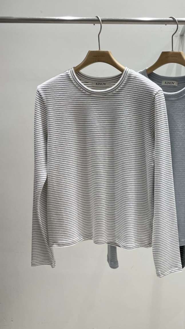 KINOA東大門㊣代購女士新品熱賣25秋冬真品職業長袖T恤安哥拉KINOA長袖T恤