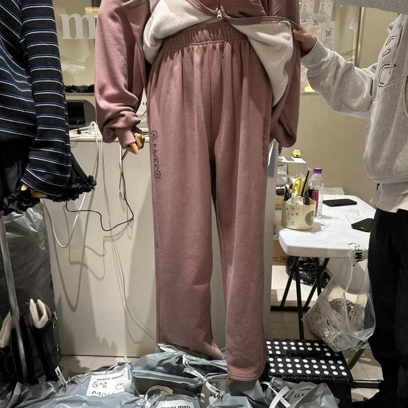 MOREMORE韓國代購㊣女士新款職業時尚休閑25秋冬休閑褲加絨more more休閑褲