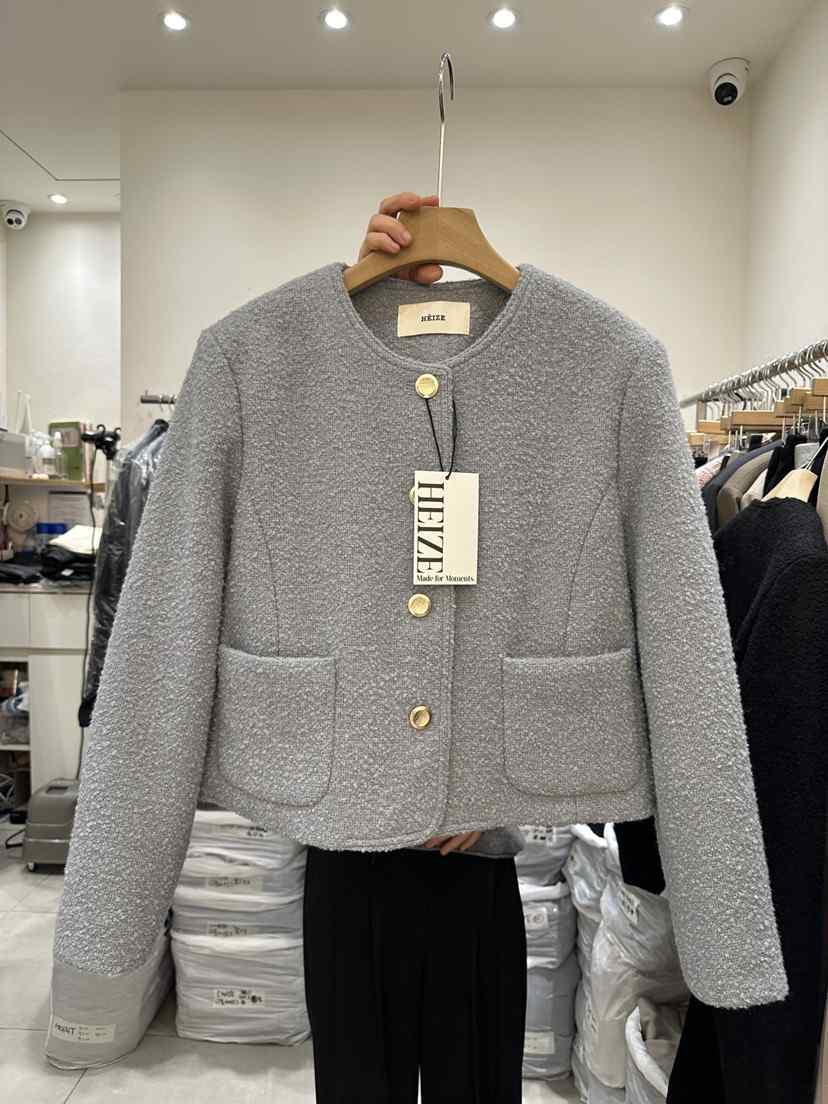 HEIZE韓國直郵㊣女裝新品休閑推薦職業25秋冬熱賣夾克粗花呢HEIZE夾克