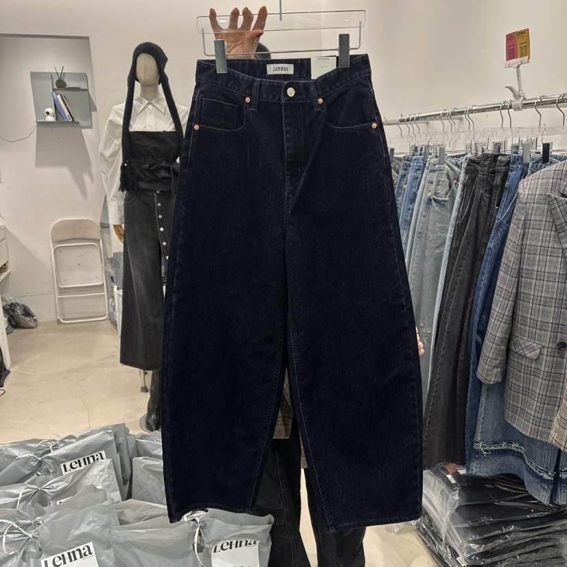 LEHNA韓國代購㊣女士新品休閑時尚職業25秋冬真品推薦牛仔褲LEHNA牛仔褲
