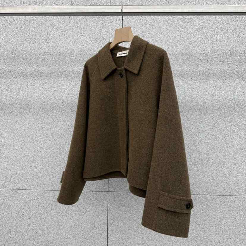 AT THE BAGEL韓國直郵㊣女裝新品時尚人氣休閑真品短款大衣AT THE BAGEL短款大衣