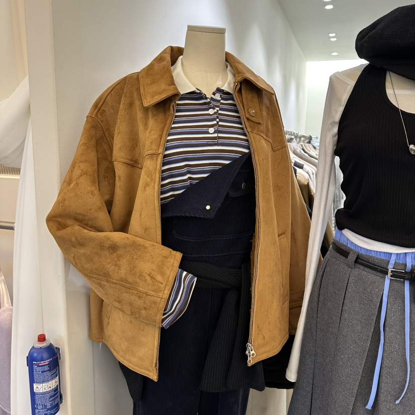 AVECNOUS韓國直郵㊣女裝新款真品熱賣時尚職業休閑夾克羊毛AVECNOUS夾克