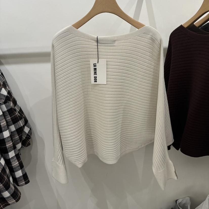 LAMINEDOR東大門㊣實拍女裝新品熱賣職業休閑真品針織衫條紋LA MINE DOR針織衫