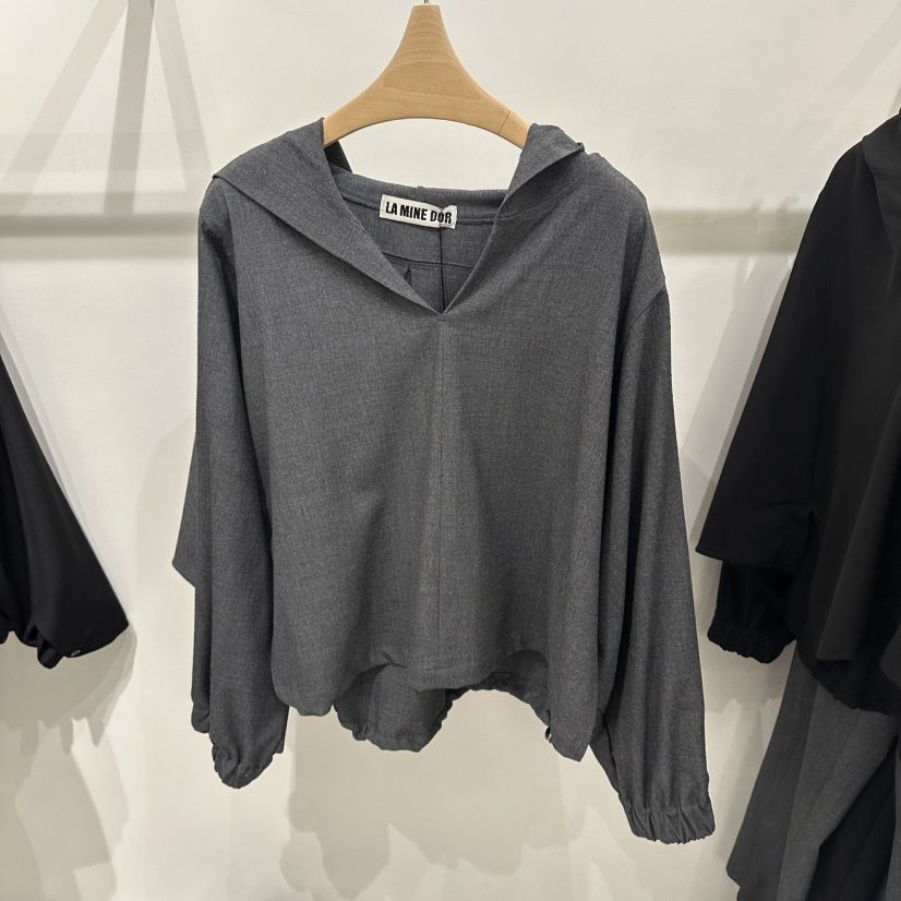 LAMINEDOR東大門㊣代購女裝新品時尚推薦25秋冬人氣衛衣兜帽LA MINE DOR衛衣