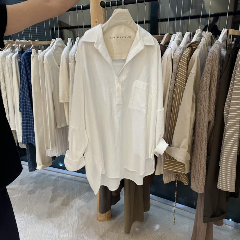 COPINER東大門㊣直郵女裝新款推薦真品職業休閑25秋冬襯衫蕾絲衫COPINER襯衫/蕾絲衫