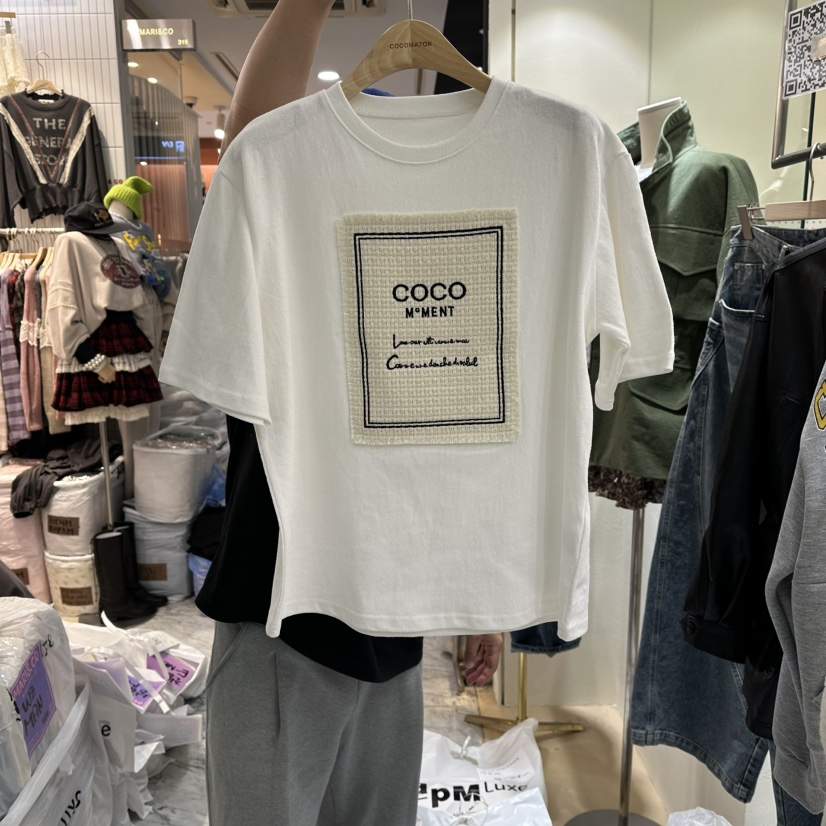 COCOMATON韓國直郵㊣女士新品時尚人氣25秋冬推薦真品T恤刺繡COCOMATONT恤