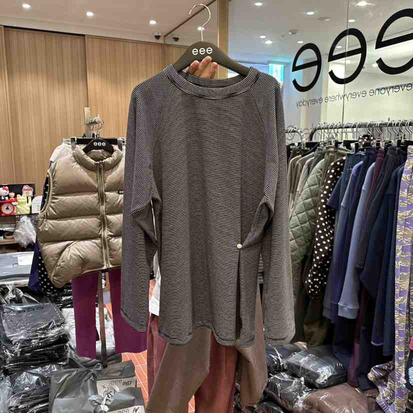 E/E/E東大門㊣直郵女士新款真品熱賣時尚推薦職業長袖T恤E/E/E長袖T恤