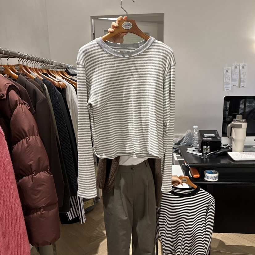 BRUSH-P東大門㊣直郵女士新款25秋冬推薦職業真品人氣長袖T恤BRUSH-P長袖T恤