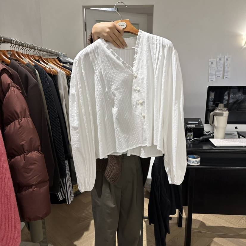 BRUSH-P東大門㊣實拍女裝新品熱賣25秋冬時尚休閑襯衫蕾絲衫BRUSH-P襯衫/蕾絲衫