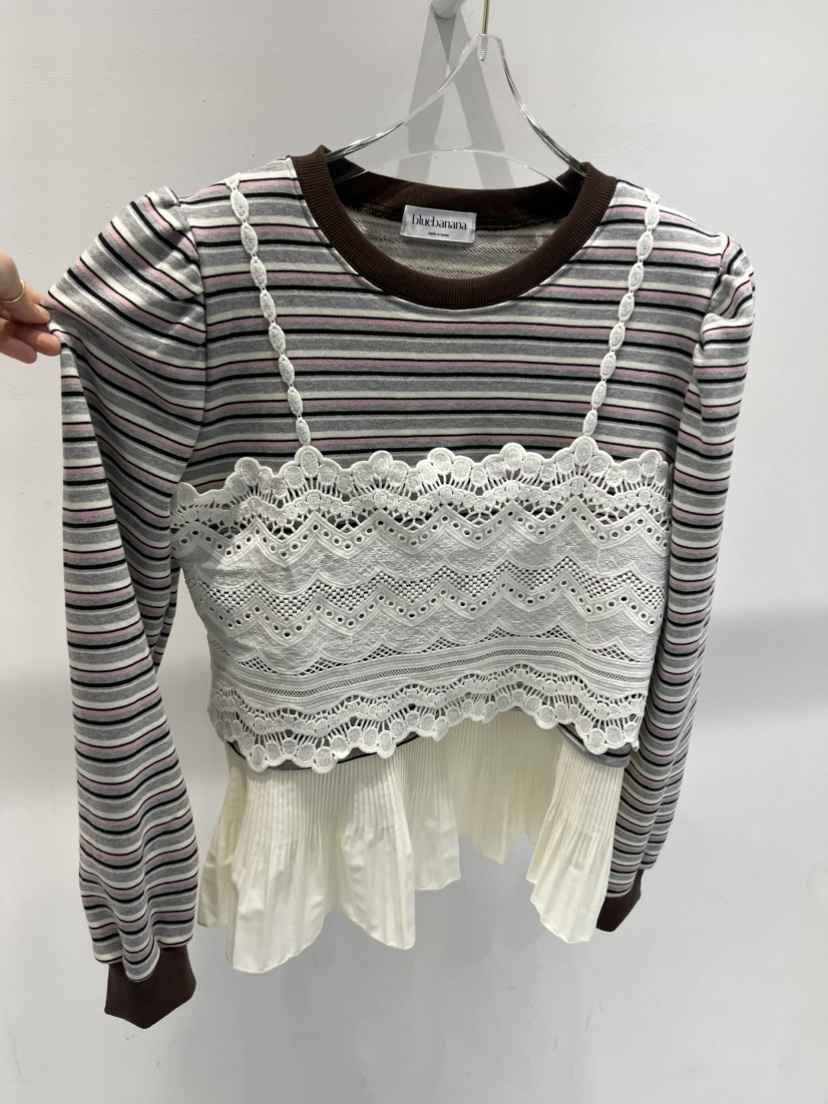 BLUE BANANA韓國直郵㊣女士新款職業時尚推薦真品25秋冬長袖T恤BLUE BANANA長袖T恤