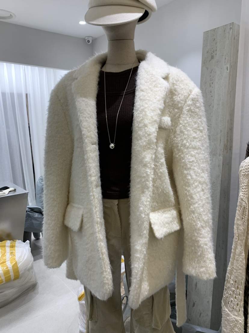 EYEL東大門㊣實拍女士新款職業時尚真品休閑夾克含腰帶羊毛EYEL夾克