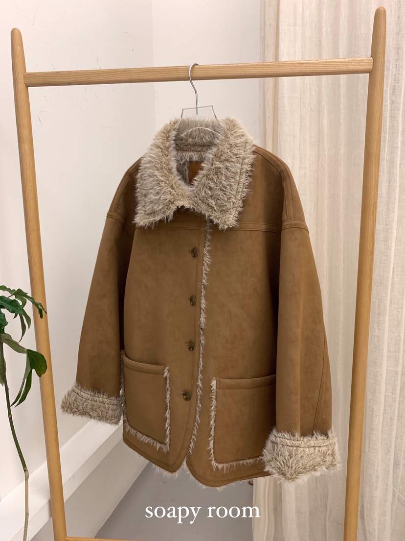 SOAPYROOM韓國代購㊣女裝新款職業時尚25秋冬夾克里外穿雙面SOAPYROOM夾克