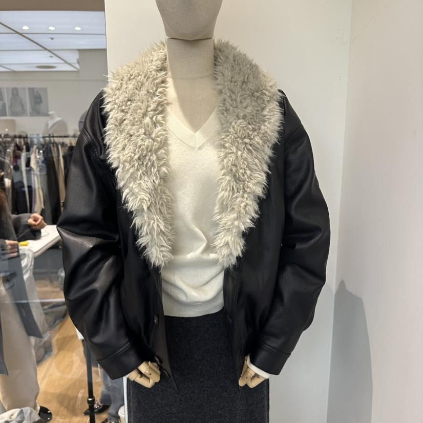 aube nunt東大門㊣代購女裝新款休閑職業真品人氣25秋冬皮衣aube nunt皮衣