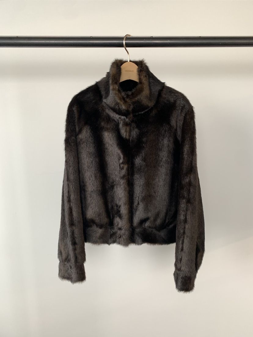 UNDERSON韓國直郵㊣女士新品推薦職業人氣短款大衣短款貂皮UNDERSON短款大衣