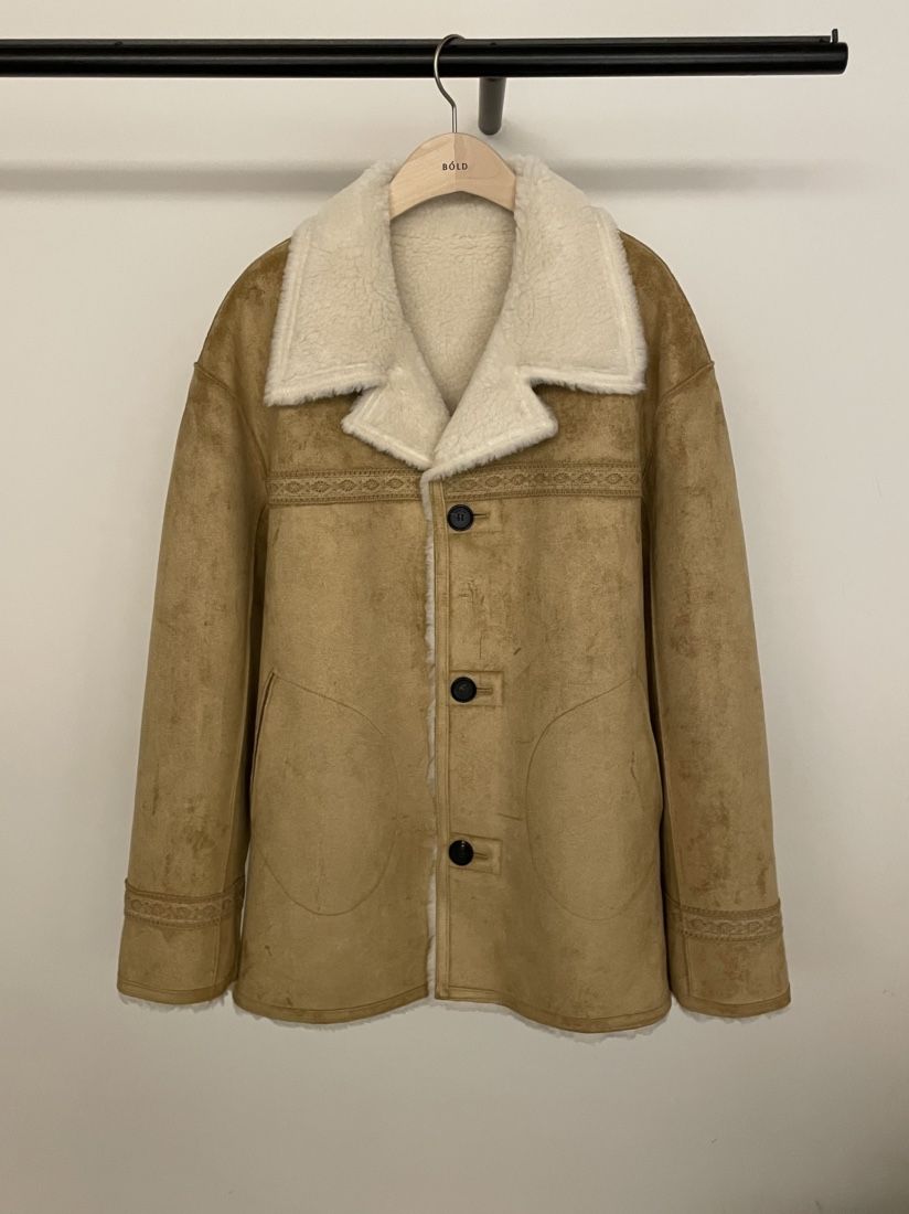 BOLD-A韓國代購㊣女裝新品熱賣真品25秋冬人氣休閑短款大衣RE BOLD短款大衣