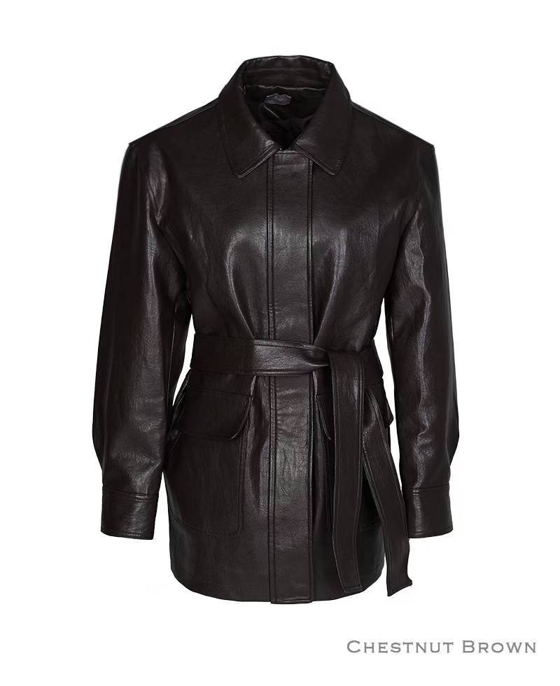 NYMPH東大門㊣實拍女士新款休閑25秋冬職業推薦熱賣夾克含腰帶NYMPH夾克