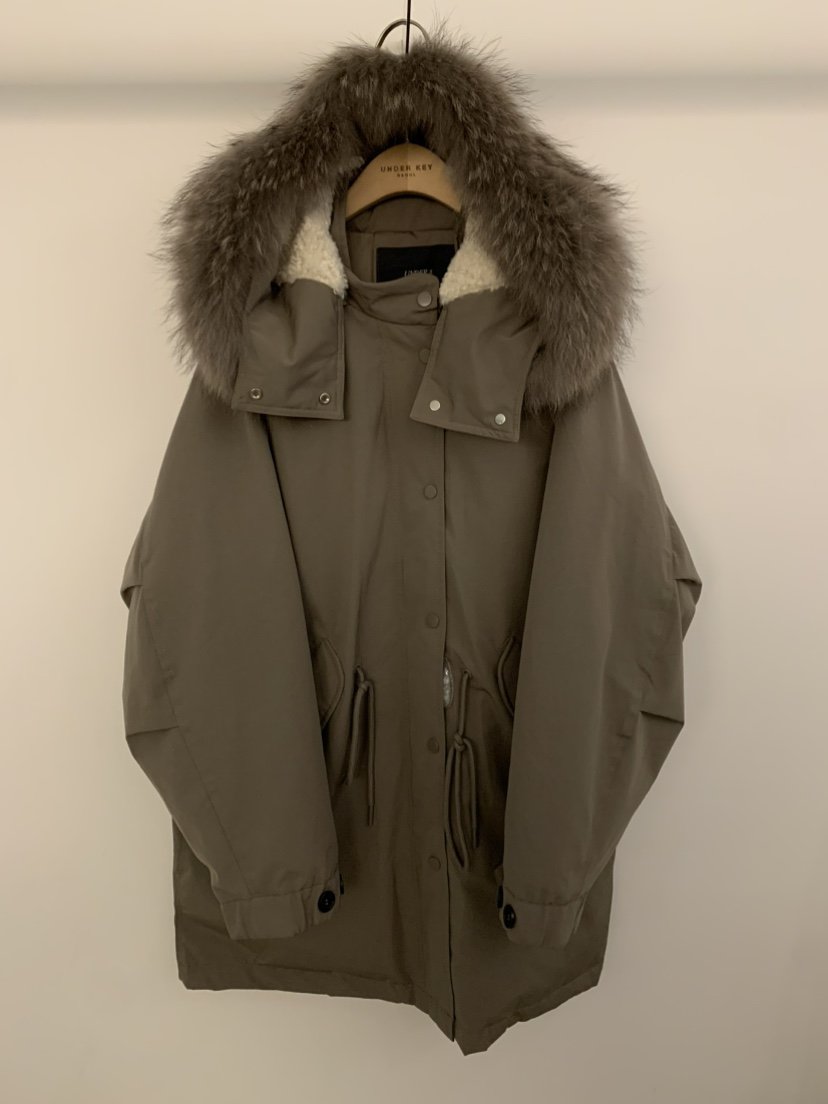 UNDER KEY東大門㊣實拍女裝新品人氣職業長款羽絨服浣熊絨UNDER KEY長款羽絨服