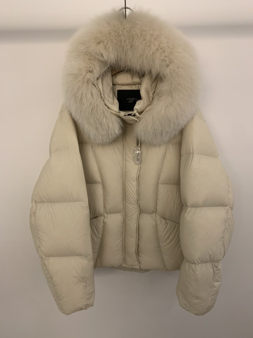 UNDER KEY東大門㊣實拍女士新款熱賣真品短款羽絨服狐貍絨UNDER KEY短款羽絨服