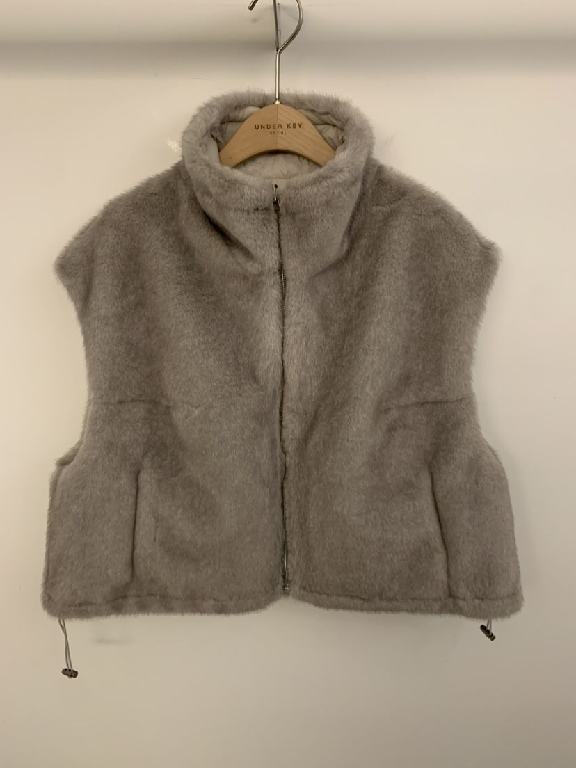 UNDER KEY東大門㊣代購女士新品熱賣人氣馬甲里外穿毛皮雙面UNDER KEY馬甲