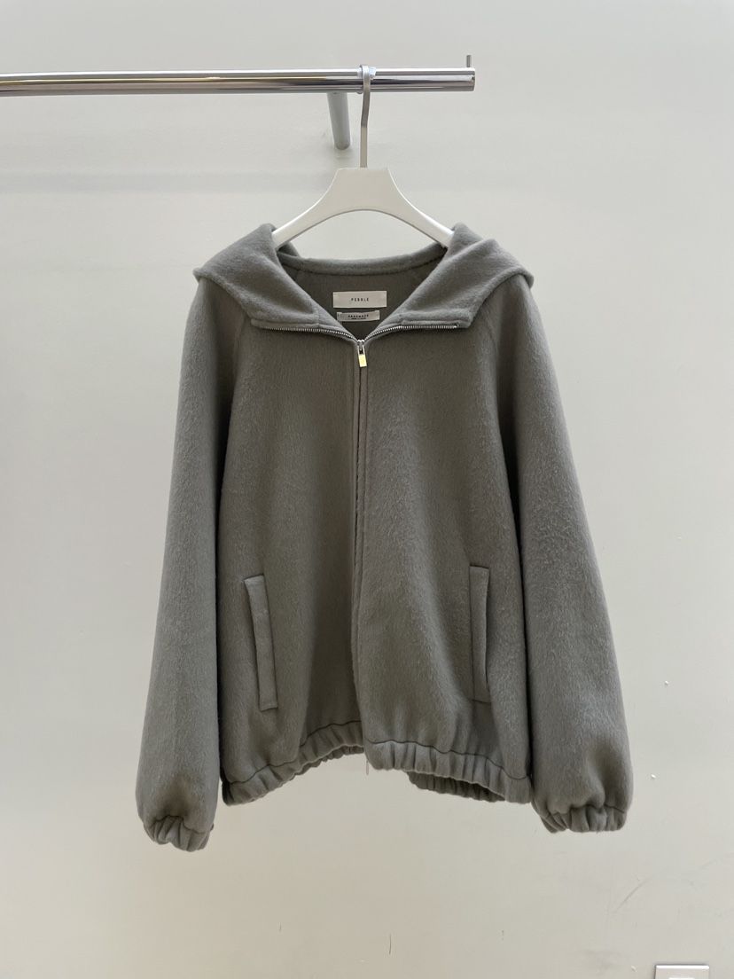 PEBBLE東大門㊣直郵女士新款職業推薦人氣夾克手工拉鏈連帽PEBBLE/LAYER夾克