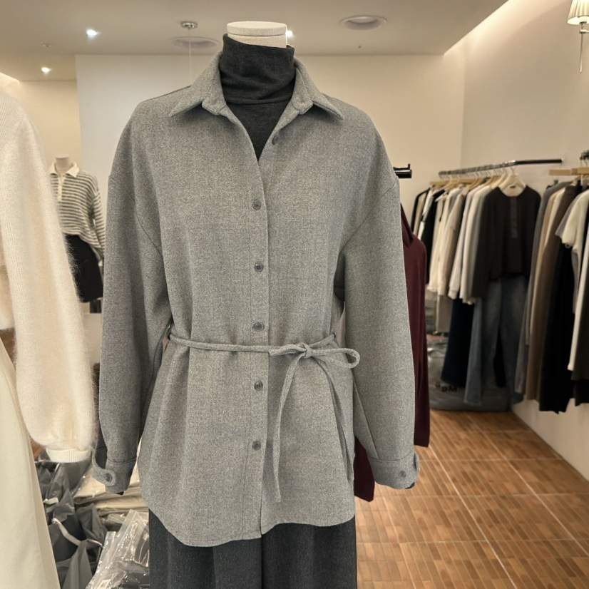 LOGON東大門㊣直郵女裝新款休閑推薦熱賣時尚襯衫蕾絲衫含腰帶LOGON襯衫/蕾絲衫