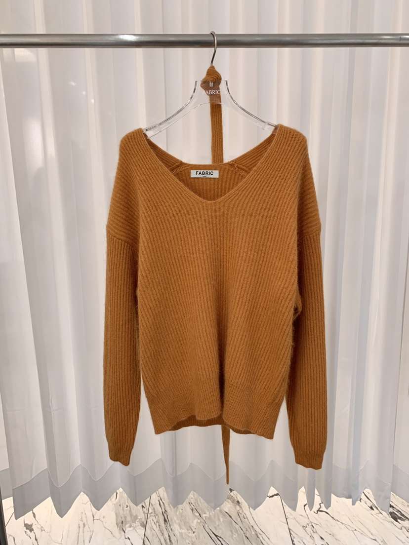 FABRIC韓國代購㊣女士新款25秋冬針織衫安哥拉含腰帶羊毛柔軟FABRIC針織衫