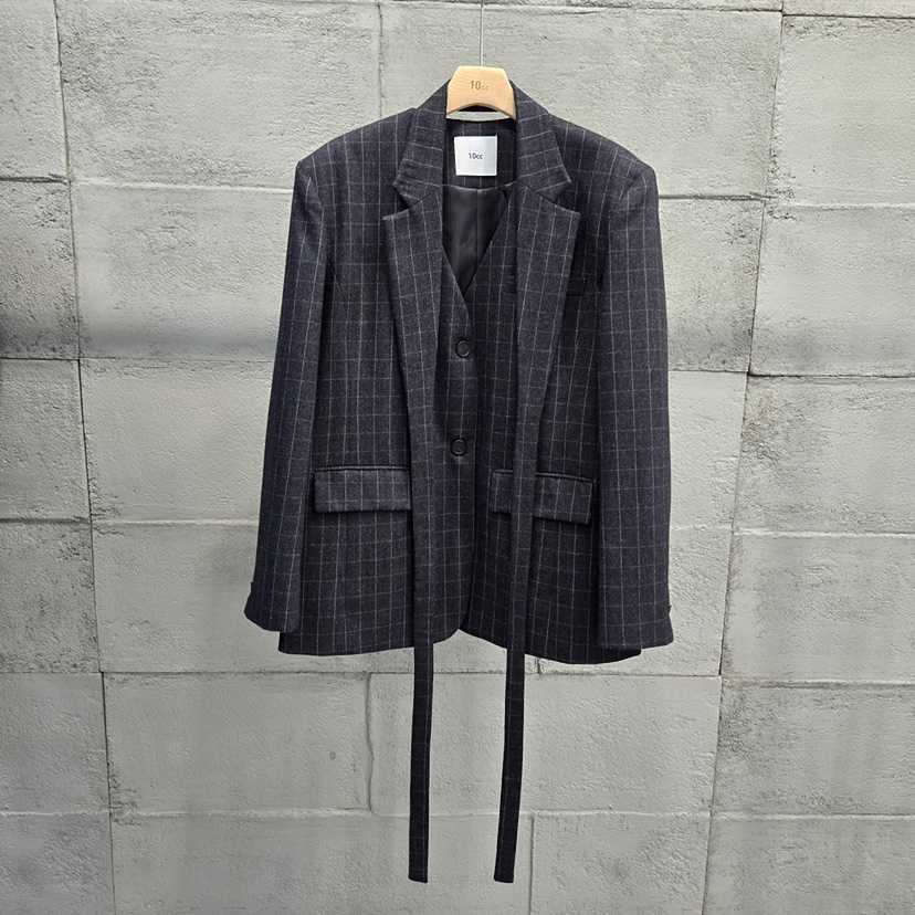 10CC東大門㊣代購女裝新款熱賣真品25秋冬休閑夾克含圍巾羊毛10CC夾克