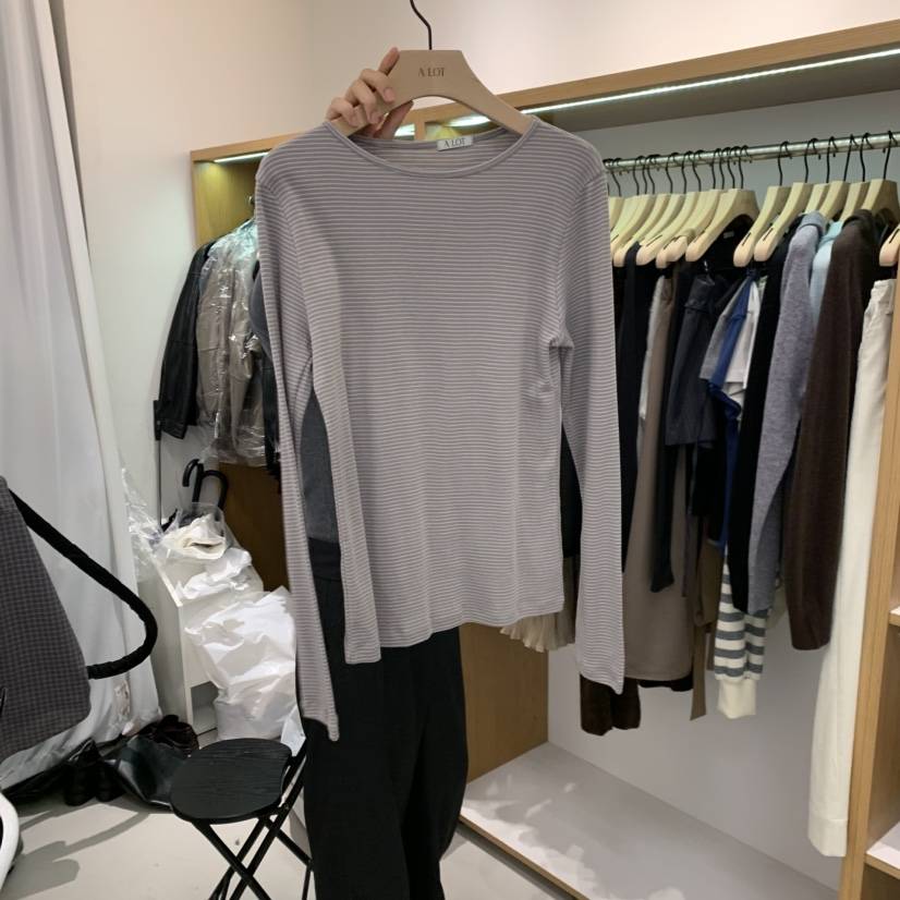 ALOT東大門㊣代購女裝新品真品25秋冬職業推薦時尚休閑長袖T恤A LOT長袖T恤