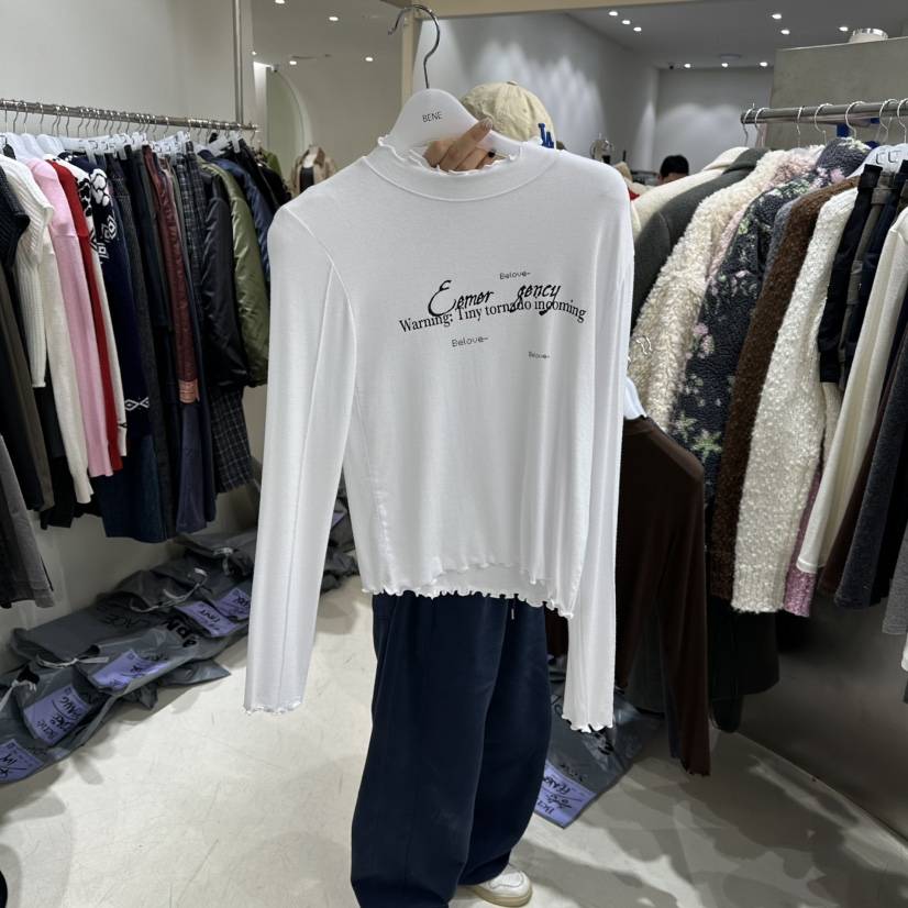 BENE韓國直郵㊣女裝新款休閑推薦25秋冬真品人氣長袖T恤可愛的BENE長袖T恤