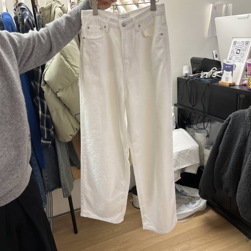 SPAGHETTI韓國代購㊣女士新款25秋冬職業時尚牛仔褲刺繡拉絨spaghetti牛仔褲