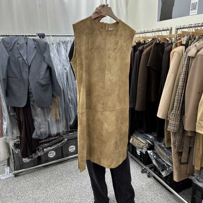 ONEBYTWO東大門㊣實拍女裝新品時尚真品熱賣25秋冬連衣裙絨面革ONE BY TWO連衣裙