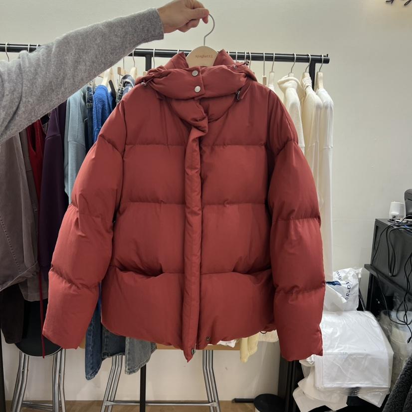 SPAGHETTI韓國直郵㊣女裝新款休閑職業人氣短款羽絨服連帽絨spaghetti短款羽絨服