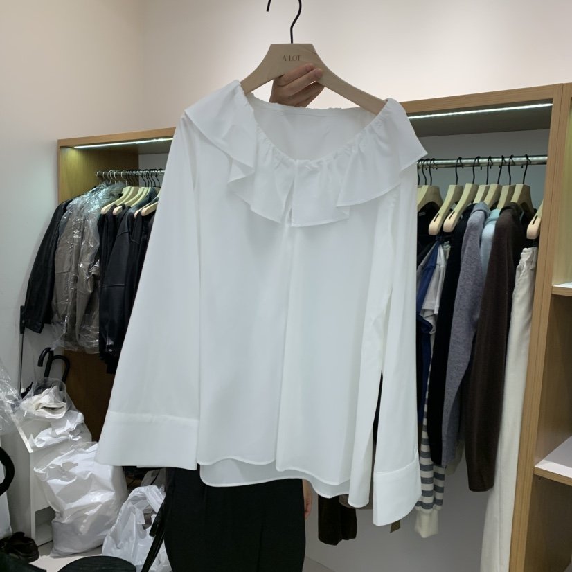 ALOT東大門㊣實拍女裝新品推薦人氣25秋冬熱賣襯衫蕾絲衫天絲A LOT襯衫/蕾絲衫