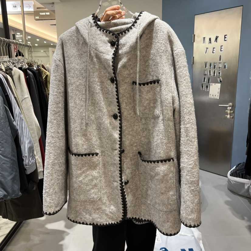 TAKE TEE東大門㊣直郵女士新品休閑時尚人氣25秋冬短款大衣TAKE TEE短款大衣