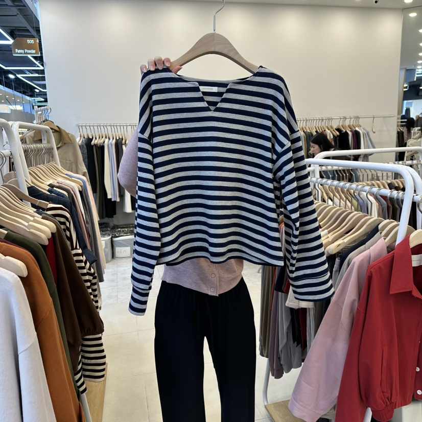 FUNNY POWDER東大門㊣直郵女裝新款職業真品25秋冬長袖T恤THE FUNNY長袖T恤