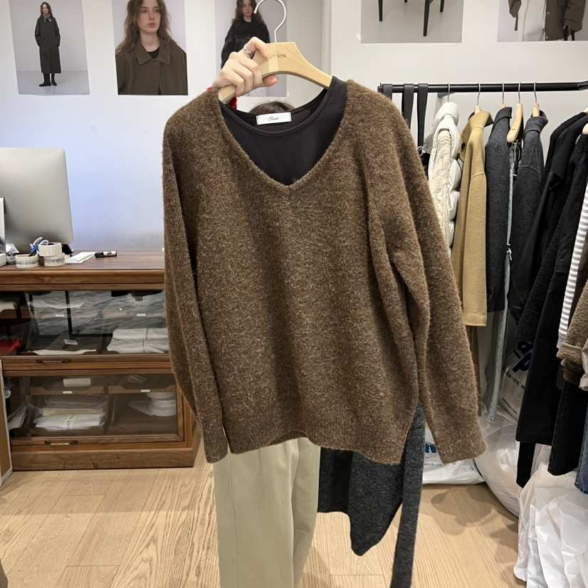 OURIN東大門㊣直郵女士新品休閑真品人氣針織衫不含內搭羊駝OURIN針織衫