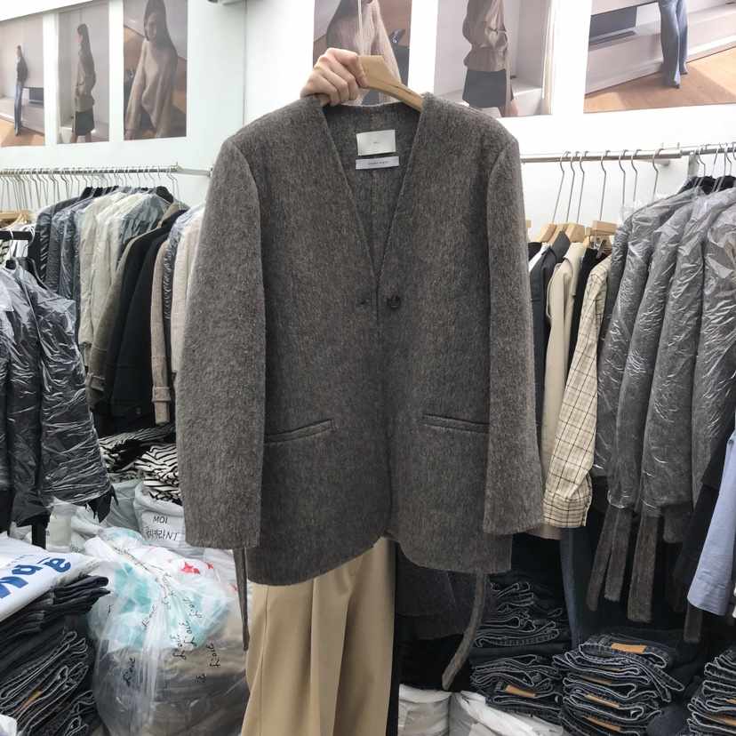 MOI-A東大門㊣代購女士新品熱賣職業休閑短款大衣含腰帶手工MOI-A短款大衣