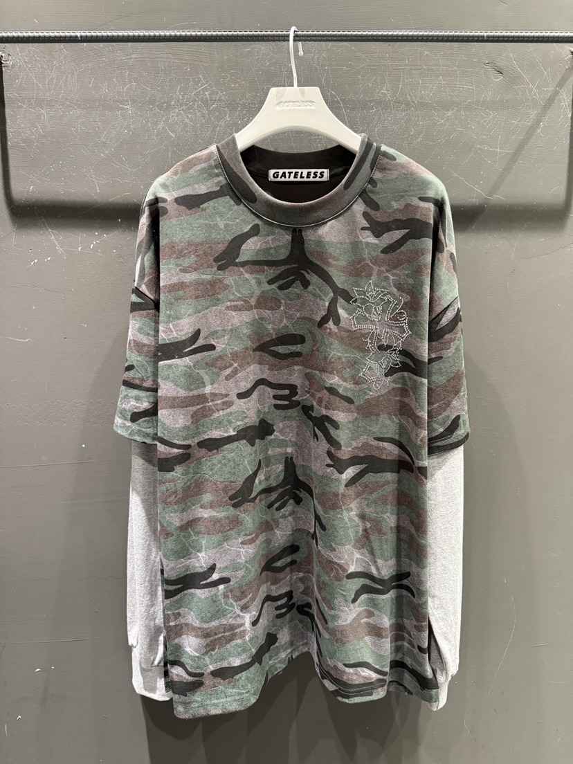 GATELESS東大門㊣代購女裝新款時尚人氣真品25秋冬長袖T恤假兩件GATELESS長袖T恤